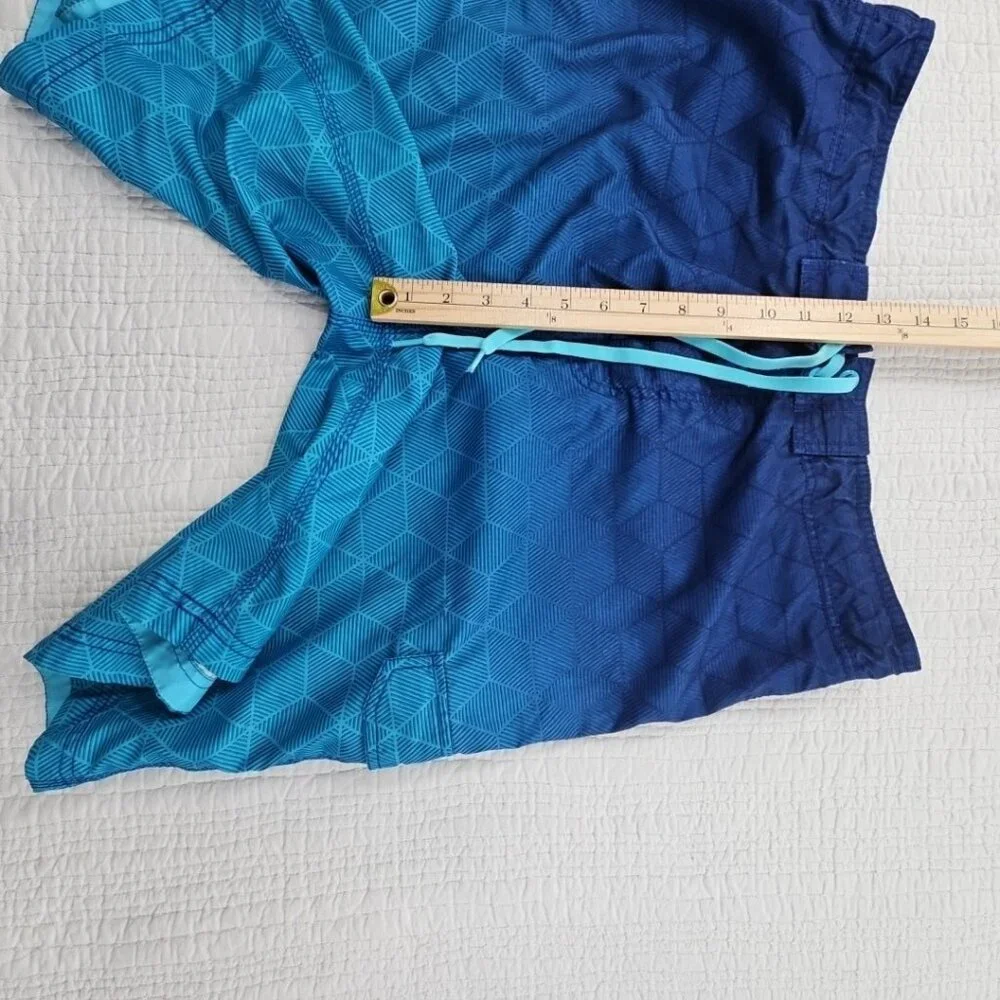 Speedo Lined Board Shorts Men's XL Blue Ombre‎ 1 Pocket Drawstring 10